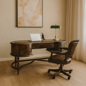 Rustik Oval Çalışma Masası